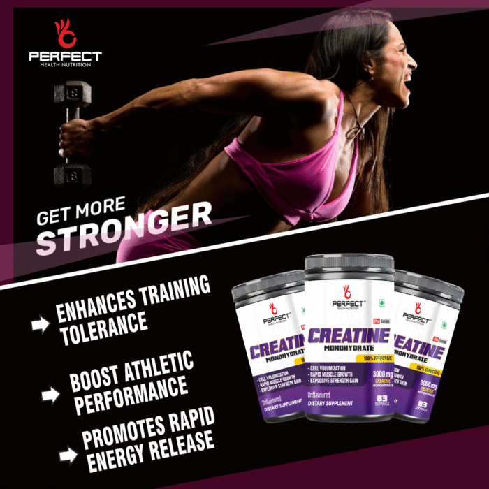 PERFECT HEALTH NUTRITION CREATINE MONOHYDRATE (UNFLAVOURED) 250GM  (83 Serving) - Image 4