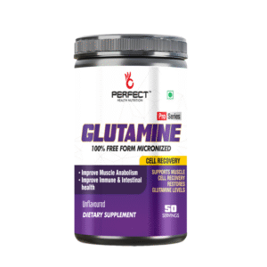 PERFECT HEALTH NUTRITION GLUTAMINE (UNFLAVOURED) (250 GM, 50 SERVING)