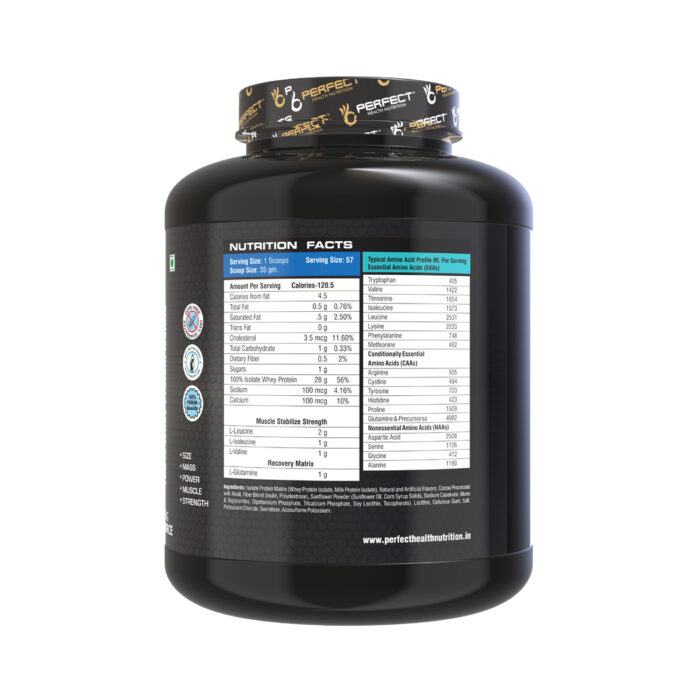 Perfect Health Nutrition ISO ELITE (Whey Protein Isolate), 28g Protein per serving with Digestive Enzymes (Coffee 2 kg / 4.4 lb, 57 Servings) - Image 2