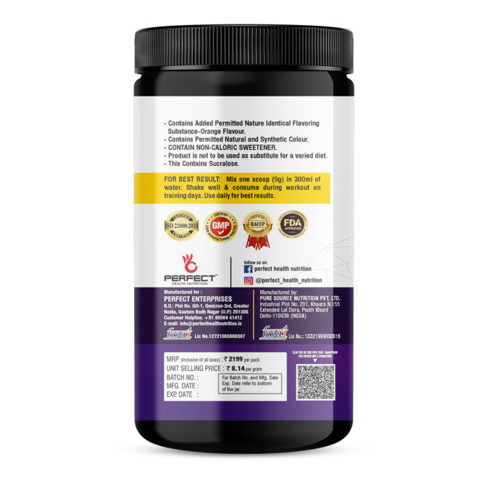 Perfect Health Nutrition EAA (Essential Amino Acids) Intra-Workout/Post Workout 270 Grams - Image 3