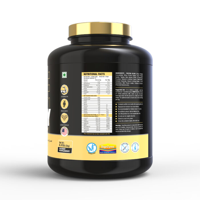 Perfect Health Nutrition GOLD WHEY (Whey Protein concentrate), 27g Protein per serving with Digestive Enzymes ( 2 kg / 4.4 lb, 57 Servings) - Image 3