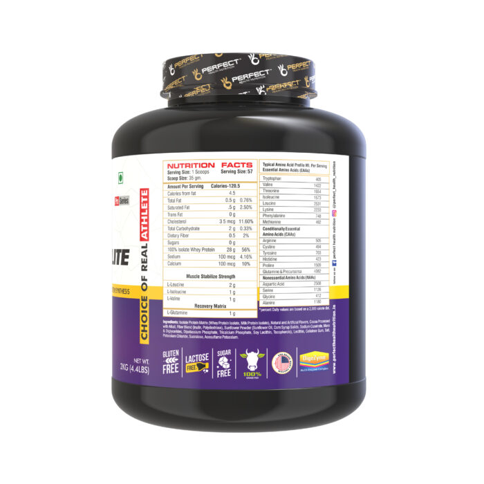 Perfect Health Nutrition ISO ELITE (Whey Protein Isolate), 28g Protein per serving with Digestive Enzymes (2 kg / 4.4 lb, 57 Servings) - Image 2