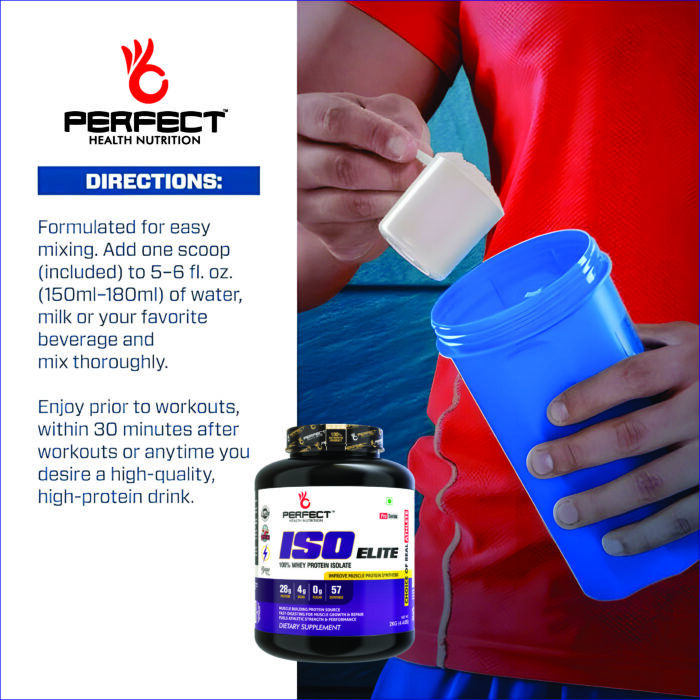 Perfect Health Nutrition ISO ELITE (Whey Protein Isolate), 28g Protein per serving with Digestive Enzymes (2 kg / 4.4 lb, 57 Servings) - Image 6
