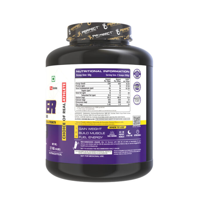PERFECT HEALTH NUTRITION POWER GAINER (2.7 KG) CHOCOLATE - Image 7