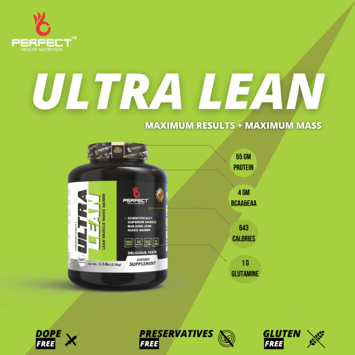 Perfect Health Nutrition Ultra Lean, Lean Muscle Mass Gainer with Digestive Enzymes (Chocolate , 2.5 kg / 5.5 lb) - Image 4