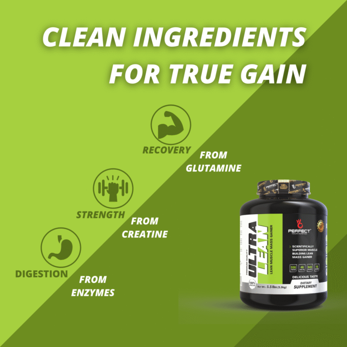 Perfect Health Nutrition Ultra Lean, Lean Muscle Mass Gainer with Digestive Enzymes (Chocolate , 2.5 kg / 5.5 lb) - Image 7