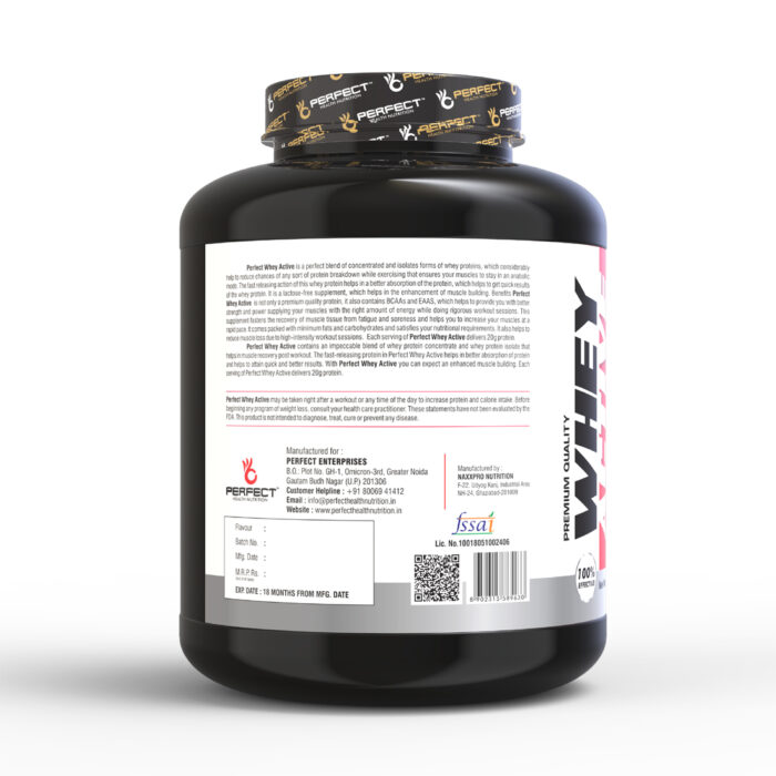 Perfect Health Nutrition Whey Active Protein Supplement Powder ( Chocolate , 2 Kg / 4.4 lbs) - Image 3
